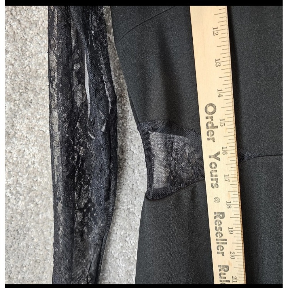 Lulus Bragging Rights Lace Long Sleeve Column Maxi Dress Black NEW! - Picture 8 of 11